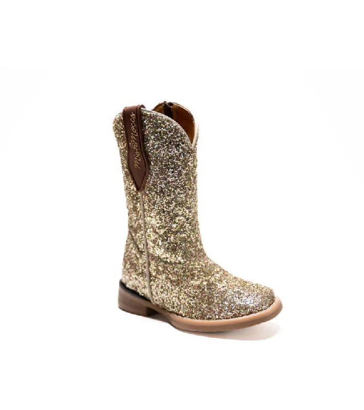 Princess Gold Square Toe Boots - This item will start shipping mid September