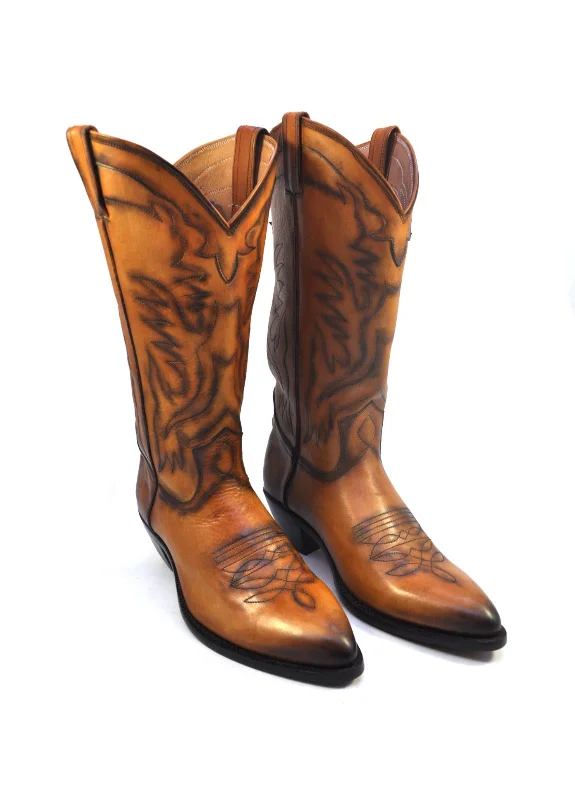 Cowboy Boots - Tan Calf