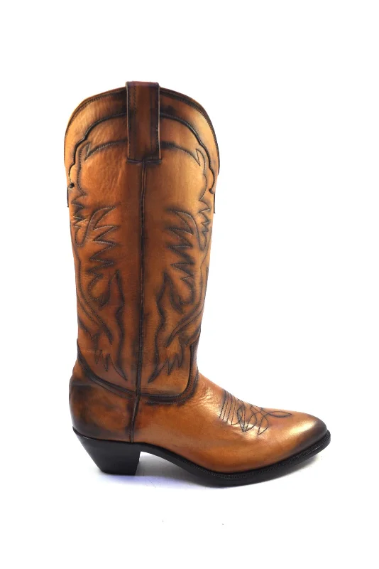 Cowboy Boots - Tan Calf