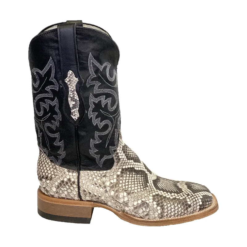 Cowtown Men's Natural Reticulas Python Square Toe Boots Q809