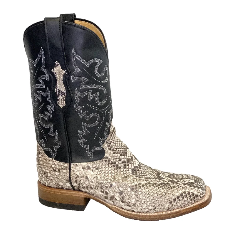 Cowtown Men's Natural Rock Python Square Toe Boots Q810