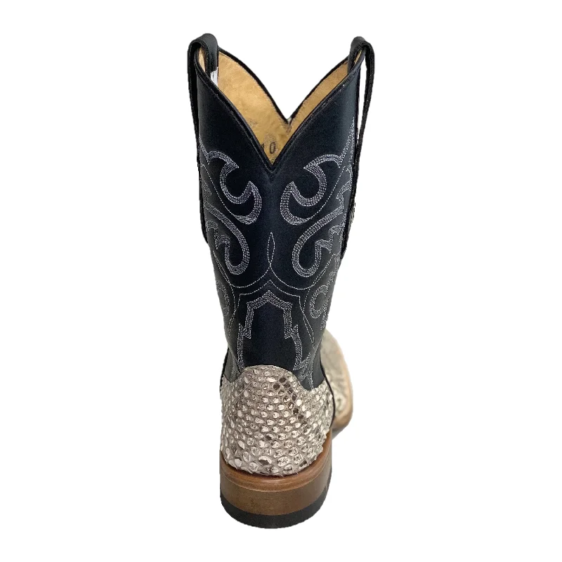 Cowtown Men's Natural Rock Python Square Toe Boots Q810