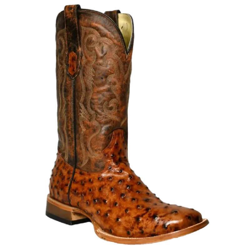 Cowtown Men's Print Brown Square Toe Western Boots Q6064