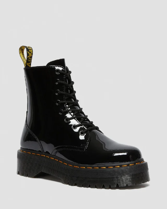 Jadon Black Patent Leather Platform Boots