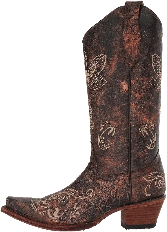 Corral Circle G L5001 Distressed Brown Dragonfly Western Boot