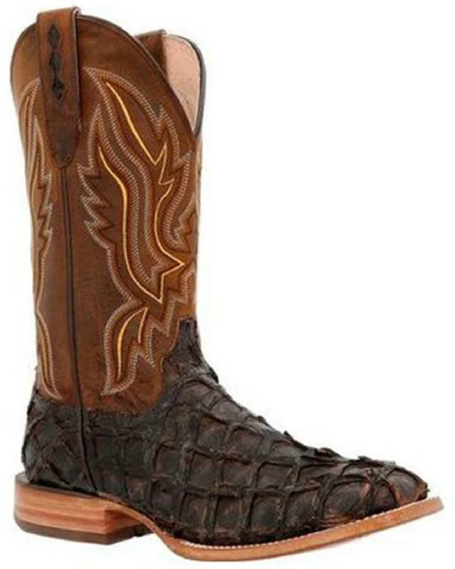 Durango Men's Exotic Pirarucu Skin Western Boot - Wide Square Toe - DDB0380