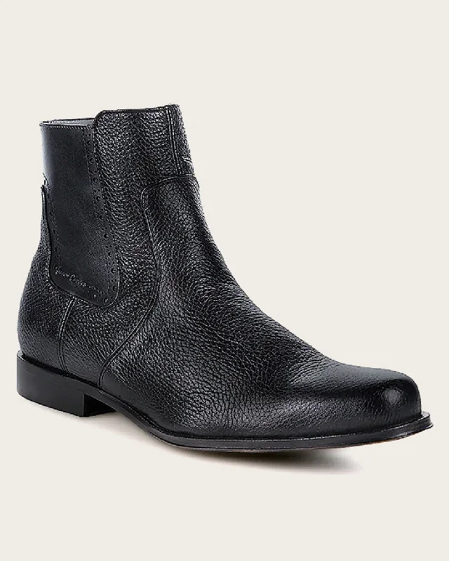 Dress bootie casual black leather