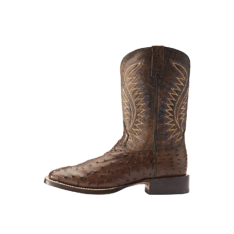 Ariat Men's Full Quill Ostrich Gallup Mocha Western Boots