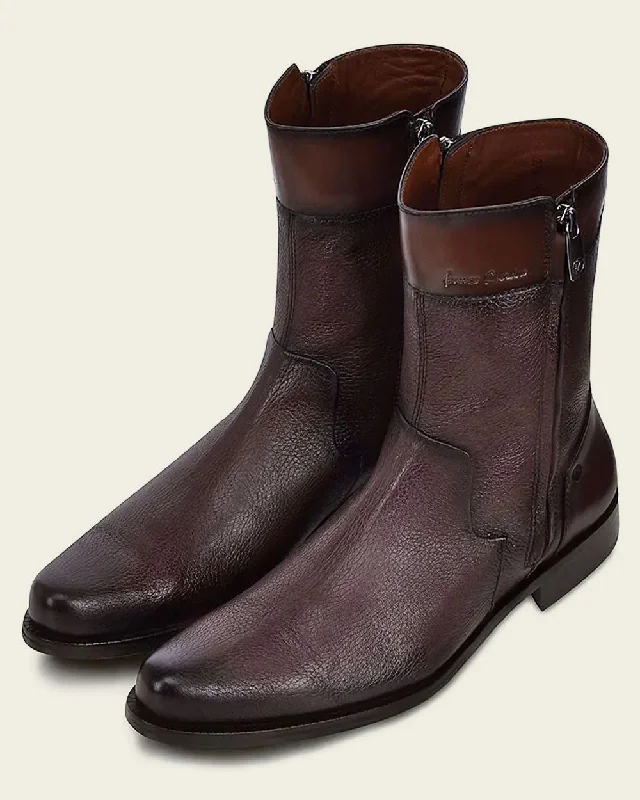 Dress boot dark brown leather