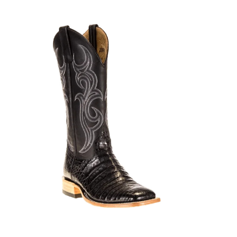 Horse Power Men's Anderson Bean Top Hand Black Caiman Boots