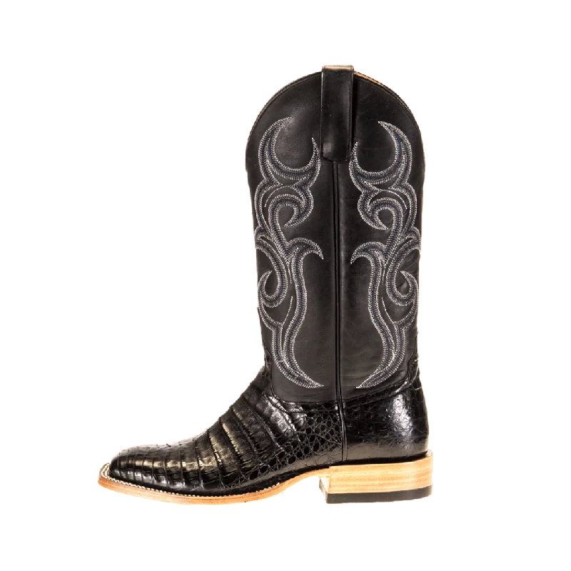 Horse Power Men's Anderson Bean Top Hand Black Caiman Boots