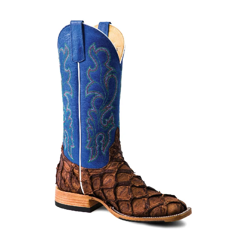 Horse Power Men's Pirarucu Cigar Matte Royal Blue Western Boots HP8007