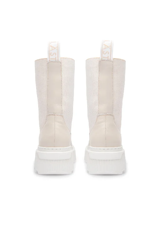 Caroline Creme High Chunky Boots