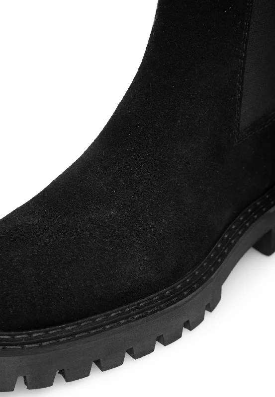 Daze Black Suede Chelsea Boots