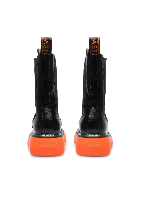 Joy Black Orange High Chelsea Boots