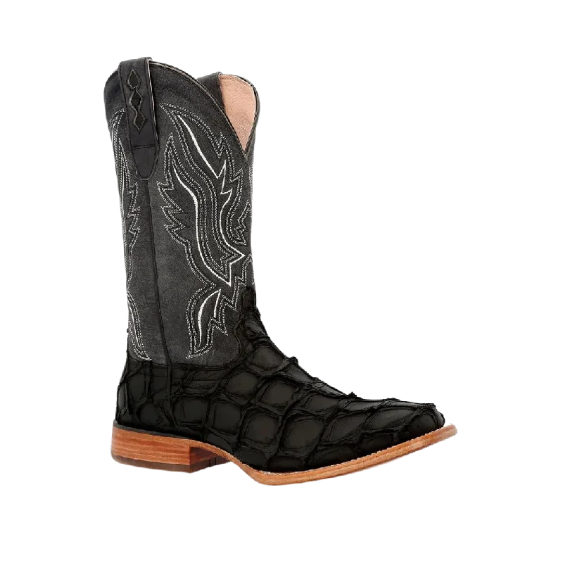 Rocky Boot Durango Premium Exotics Men's Matte Black Pirarucu Boot