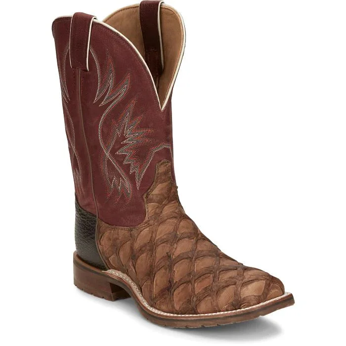 MEN'S TONY LAMA PRESCOTT Chocolate Pirarucu Western Boot EP6097