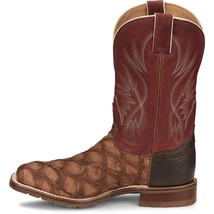 MEN'S TONY LAMA PRESCOTT Chocolate Pirarucu Western Boot EP6097