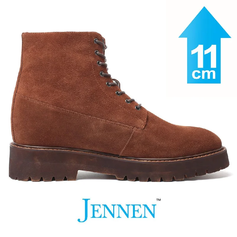 Mr. Moses 11cm | 4.33 inches Tallest Brown Suede Platform Boots