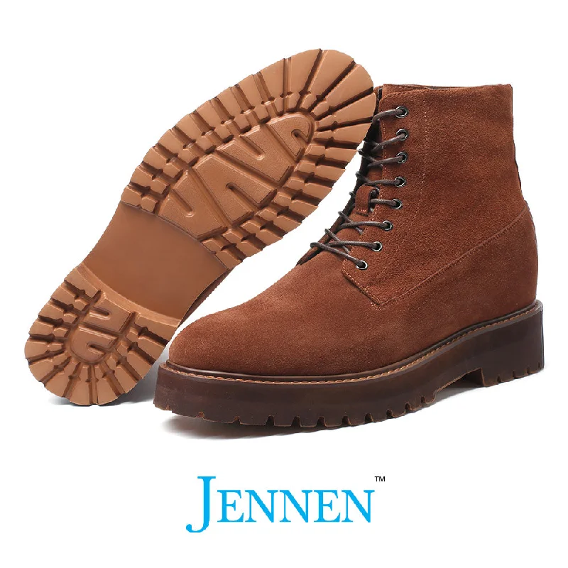 Mr. Moses 11cm | 4.33 inches Tallest Brown Suede Platform Boots