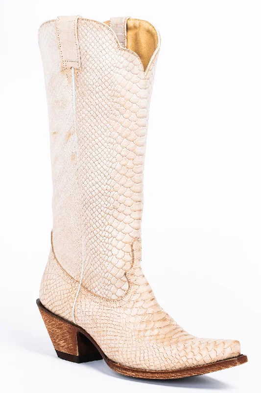 Strut White Western Boots - Snip Toe