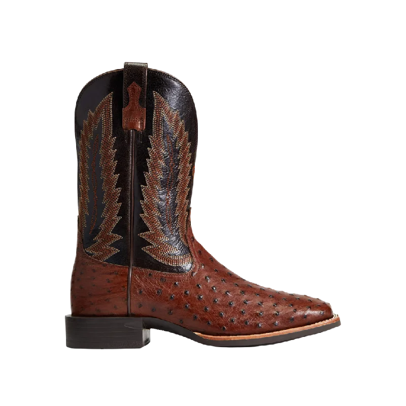 Ariat Men's Toe Quantum Primo Antique Tabac Ostrich Boots