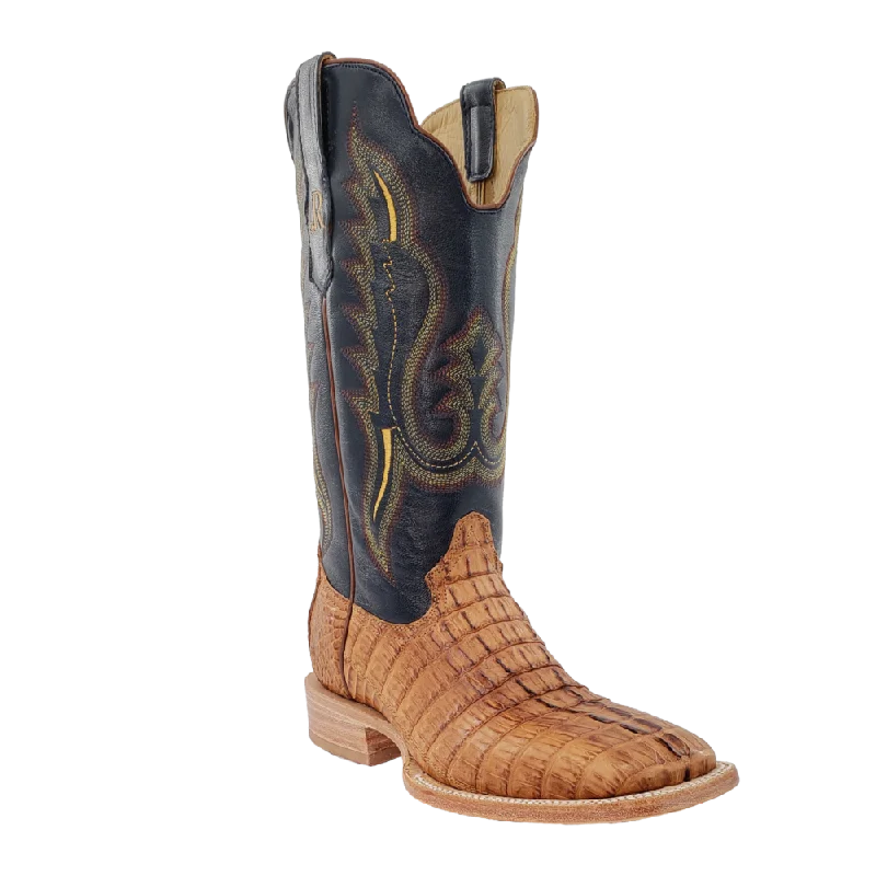 R. Watson MEN'S RW3010 Saddle Hornback Caiman Tail western Boots