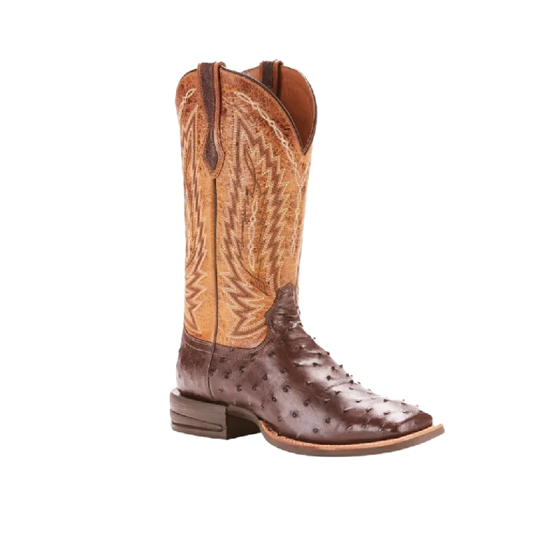 Ariat Men's Tobacco Full Quill Ostrich Relentless Platinum Square Toe Boots