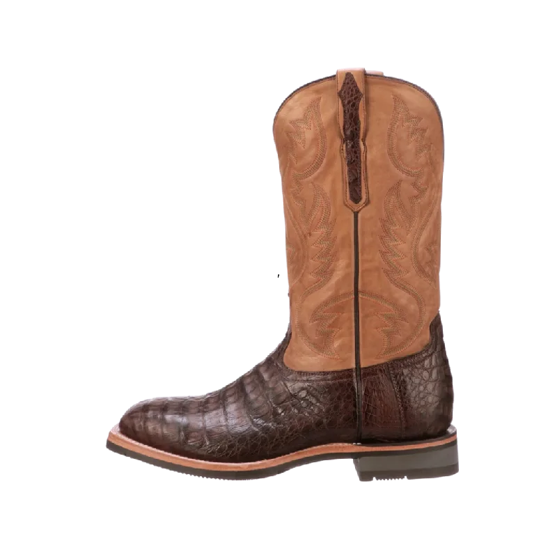 Lucchese Boot Men's Rowdy Antique Chocolate Caiman Belly Boots