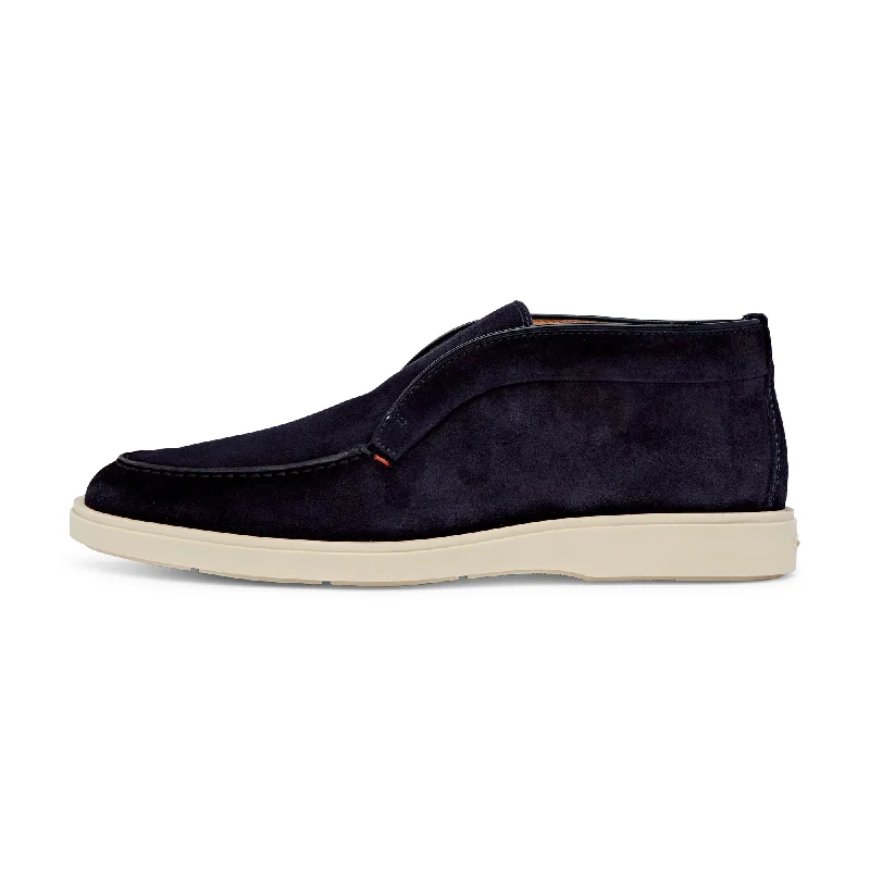 Santoni Suede Desert Boot (Navy)