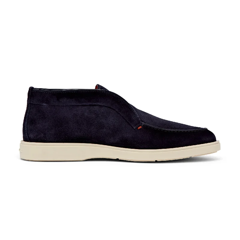 Santoni Suede Desert Boot (Navy)