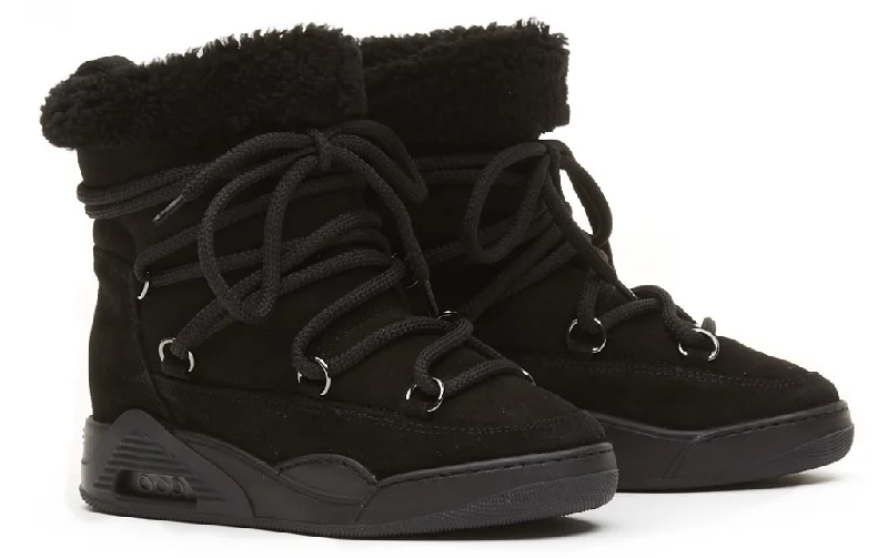 Serafini Black Suede Moon Boots