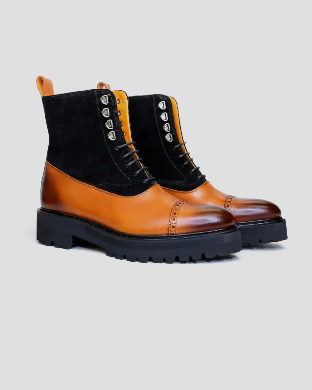 SG Logan High Top Boots V2 - Cognac + Black