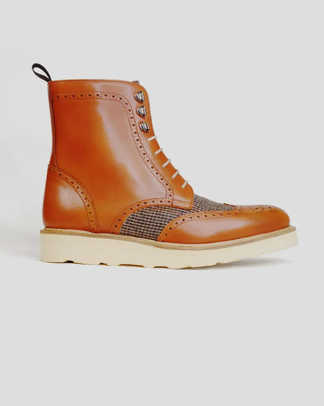 SG Rogue Sport Wingtip Boots V2 – Cognac + Tweed