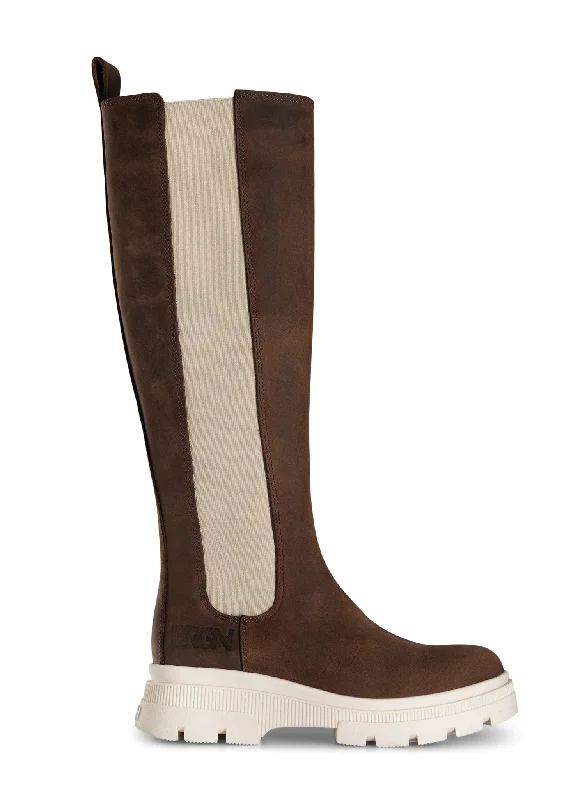 Slim High Boots - Chocolate Brown / 135 Sand