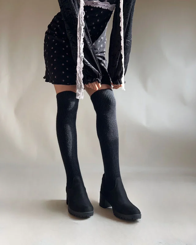 socks knee high boots