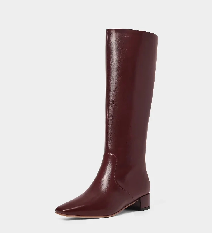 Square Toe Knee High Boots