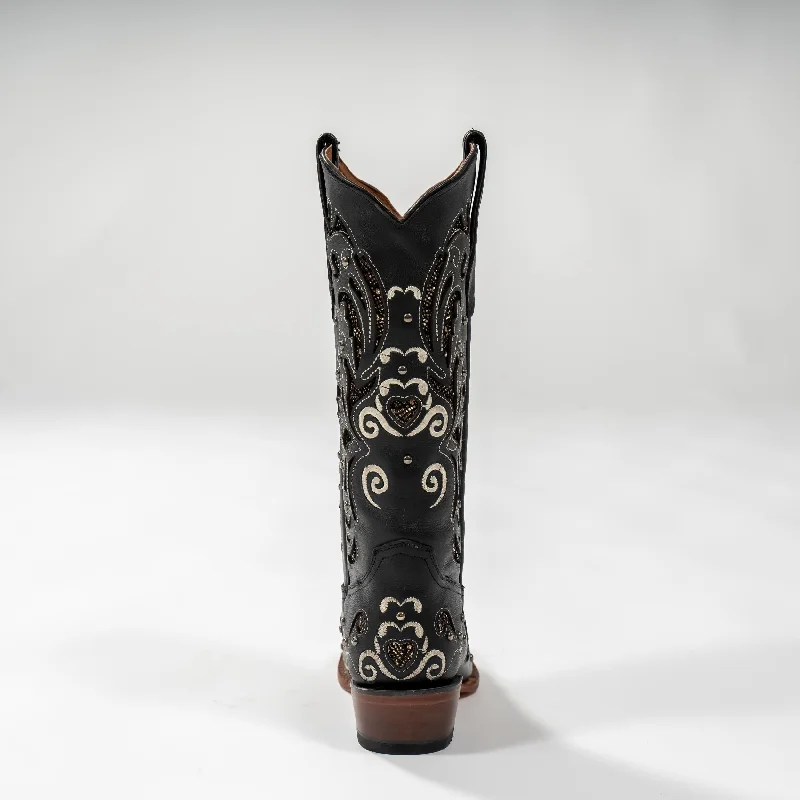 Tanner Mark Boot Venice Black - Midnight Black with Silver Shimmer Inlay