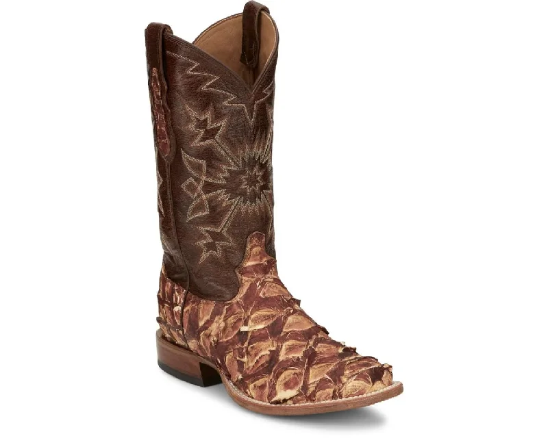 Tony Lama Men's Leon 13"" Pirarucu Square Toe Style #EP8272