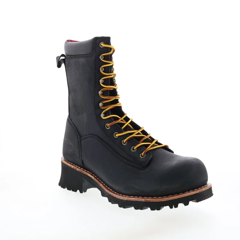 Avenger Logger Composite Toe Electric Hazard PR WP 10"" Mens Black Wide Boots