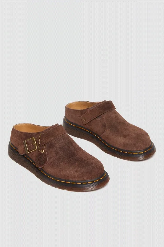 Isham Buckle Mule - Dark Brown Oasis Suede