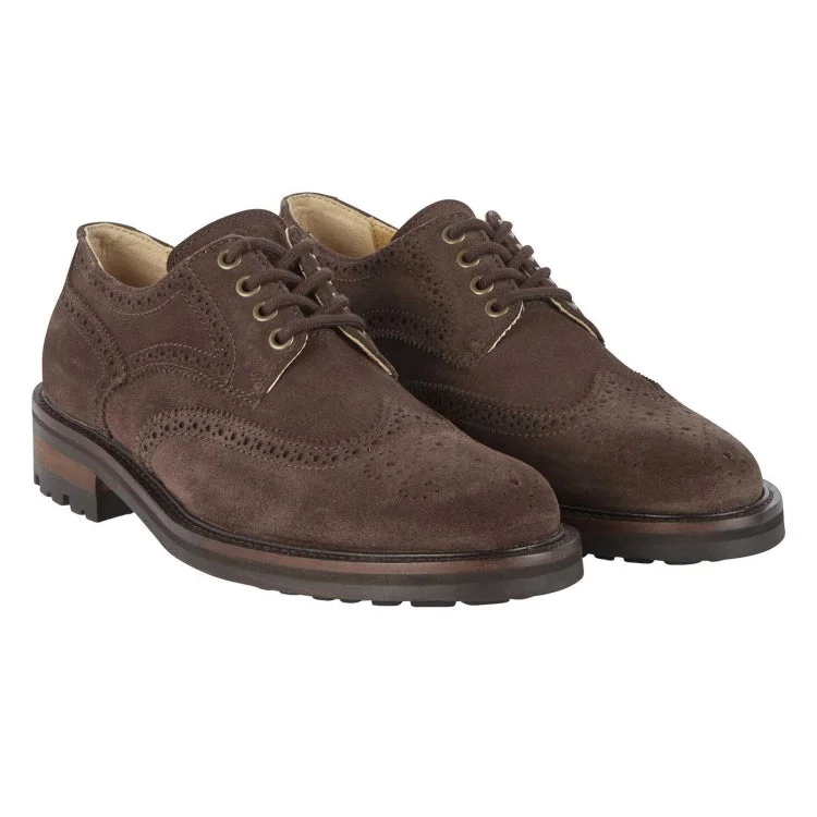 Le Chameau Normandy Suede Brogues - Dark Brown