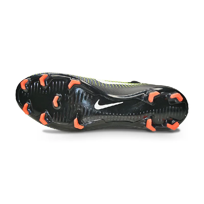 Mens Nike Mercurial Veloce III DF FG - 831961 013 - Black White Electric Green