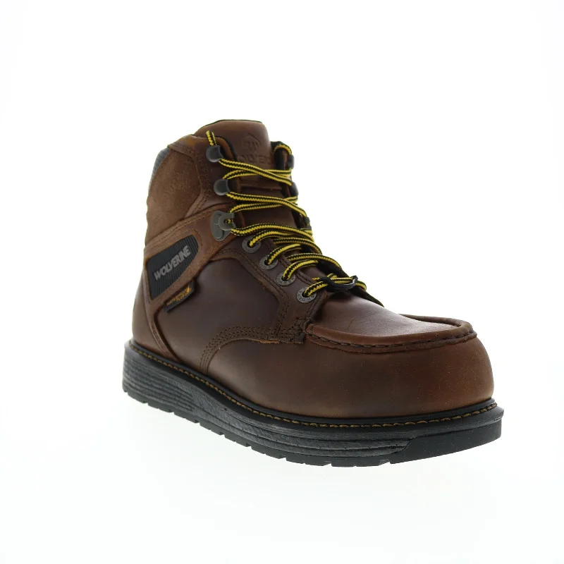 Wolverine Hellcat Wedge Moc Toe Ultraspring CarbonMax 6"" Mens Brown Wide Boots