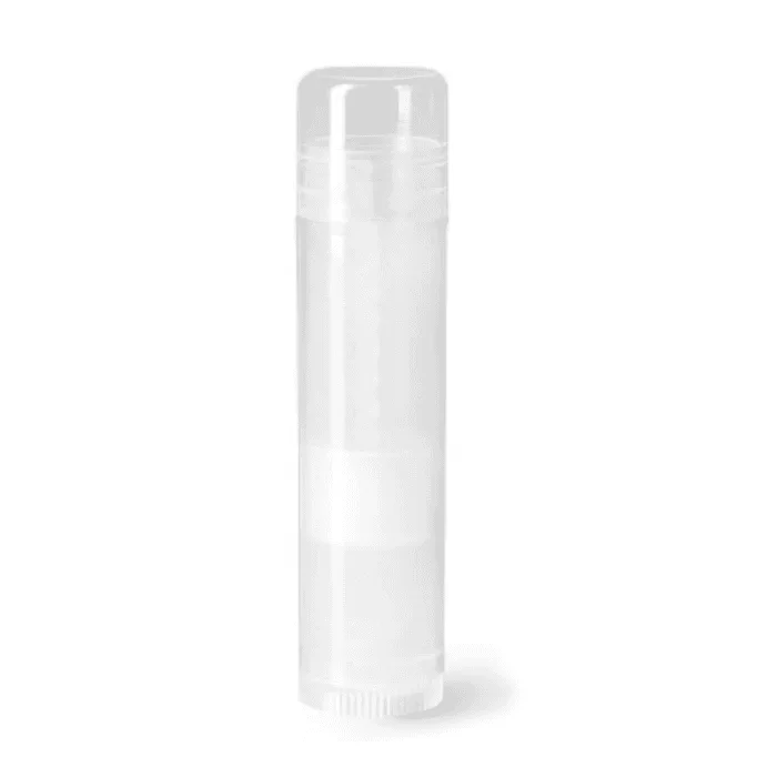 Lip Balm Tube w/ Cap - Clear - Round Set - Standard Size .15oz