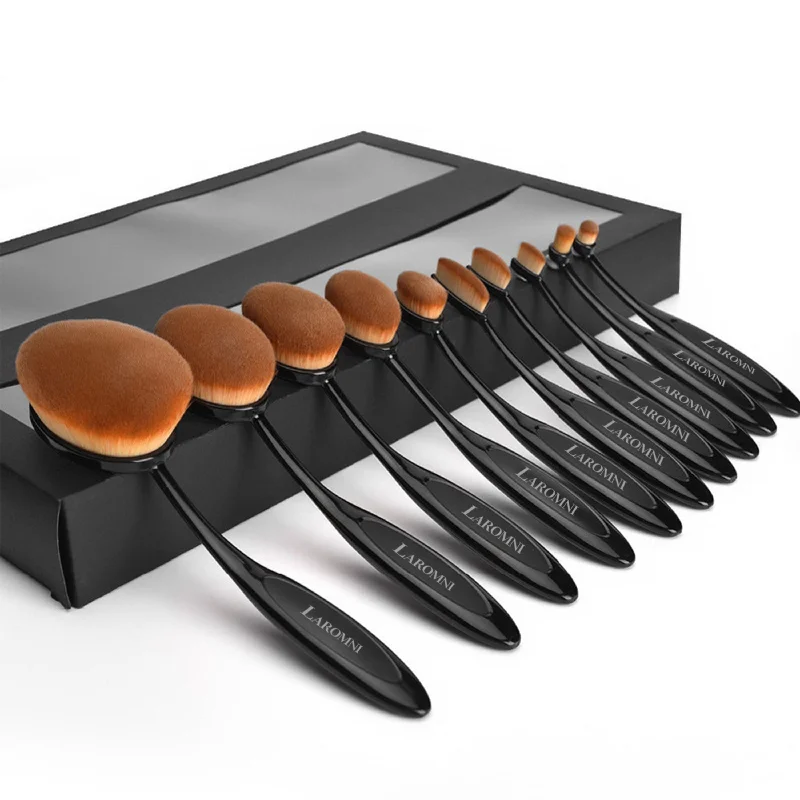 10-PCS Oval-Shaped Makeup Brush Set