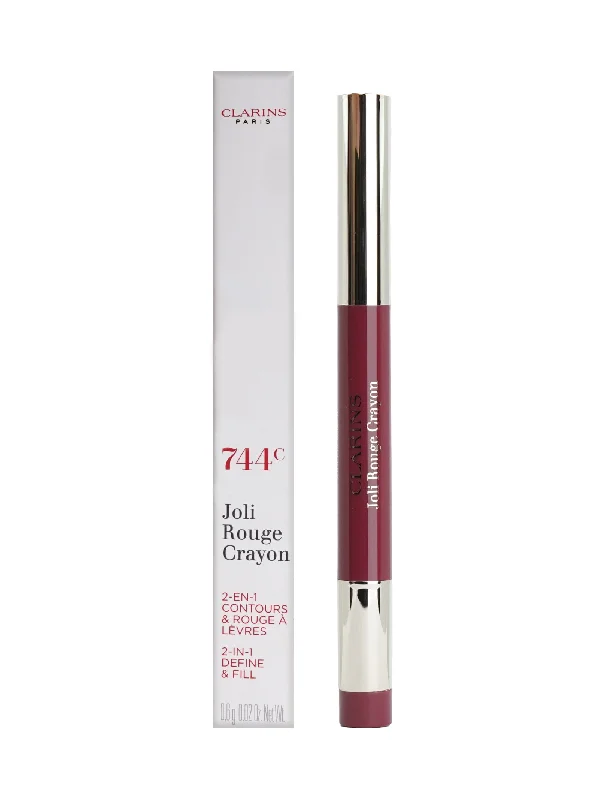 Clarins Joli Rouge Crayon 2 in 1 Define & Fill 744C Plum 0.02 OZ